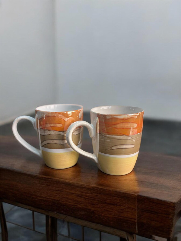 karishna Pack of 2 Ceramic Premium Ceramic Microwave Safe Tea Cup/Coffee Cup Set Single Mould Pie Crust Cutter Flower(Multi ; Pack of  2)
