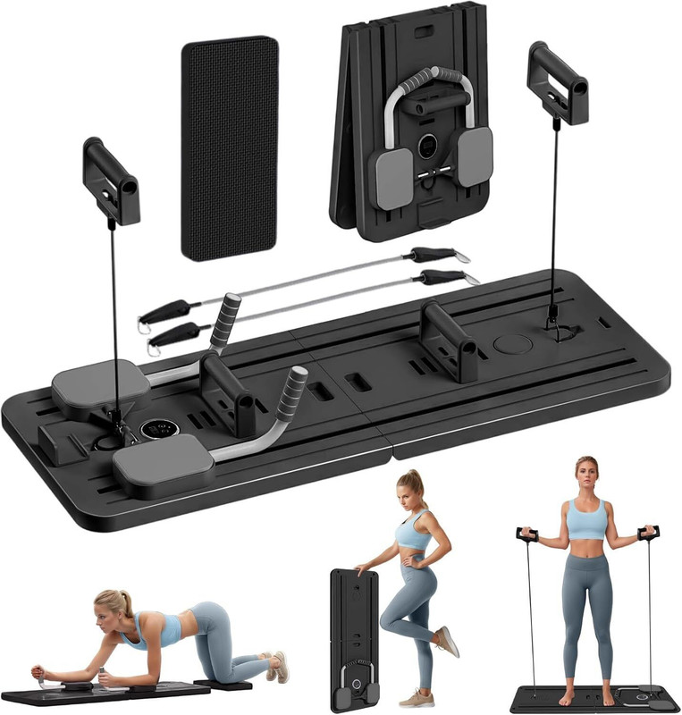 Maraxis Multi-Purpose Foldable Pilates Reformer Board Pilates Reformer High Strength Pilates Equipment Portable Fitness Board Home Pilates Reformer Set Pilates Reformer