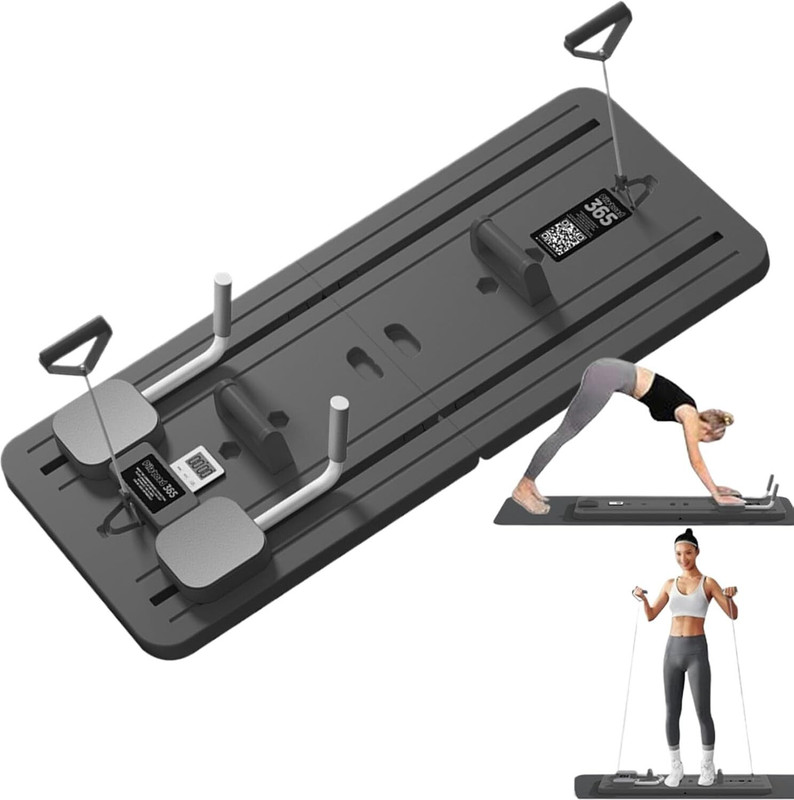 DIOXIT Multifunctional Abdominal Plate Resistance Band Push-Up Handle, Core Trainer 1PCS Portable Pilates Reformer Machine for Home Gym, Pilates Board Pilates Reformer