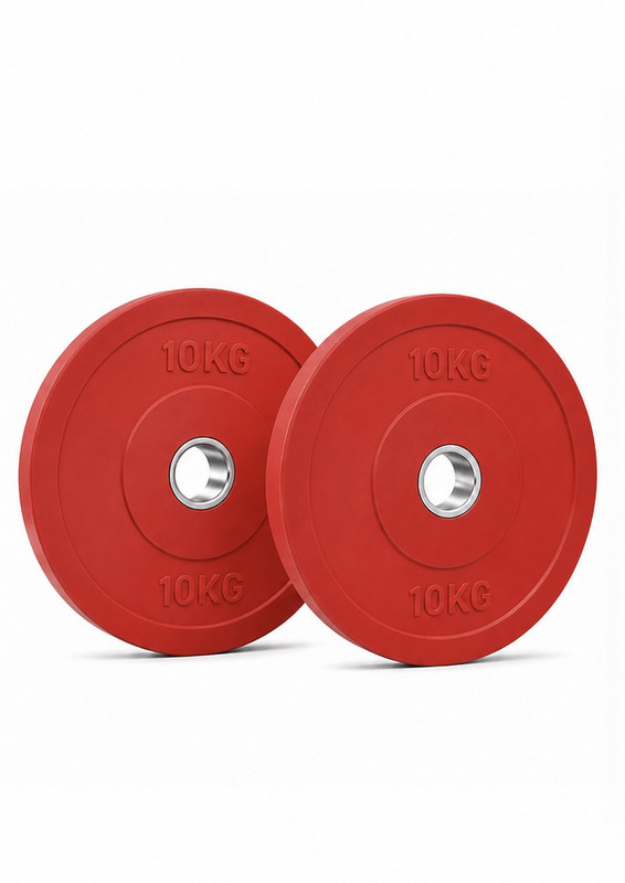 S UNIVERSAL STORE 10KG Olympic Weight Plate Pair with Steel Insert Pilates Ring(Red)