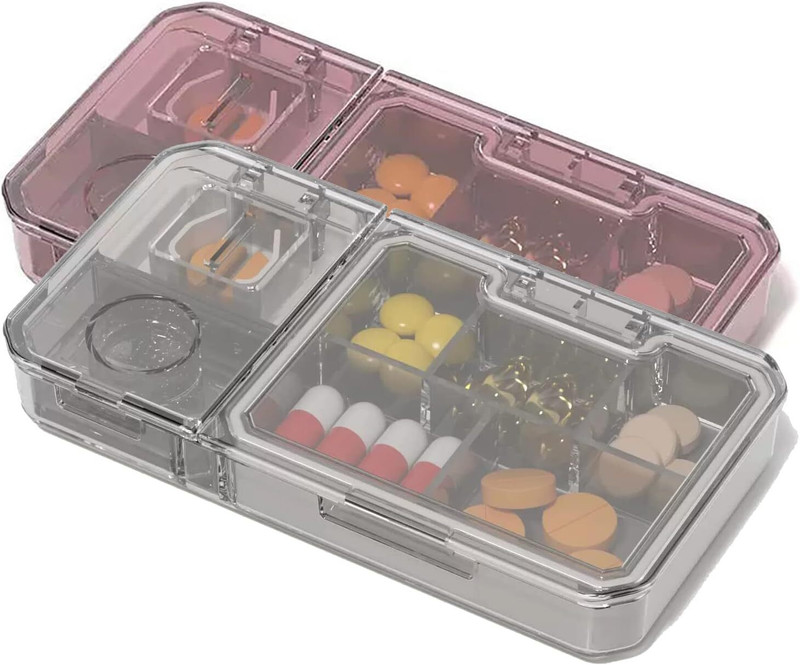 RUDROIMPEX 7 days BPA Free Sealed Moisture proof Medicine Storage Box for Medication (Grey) Pill Box(Grey)