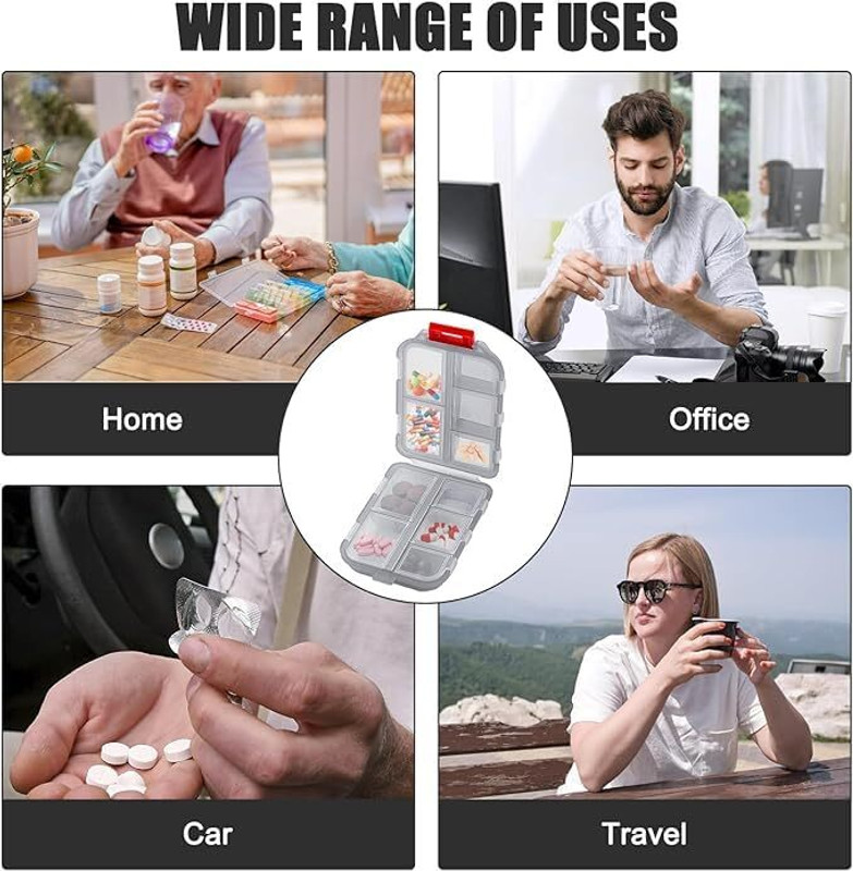 SPIRITUAL HOUSE 7 DAY Mini Pill Box Travel Pill Box Small Pill Box 7 Days, Medicine PACK OF 2 Pill Box(Multicolor)