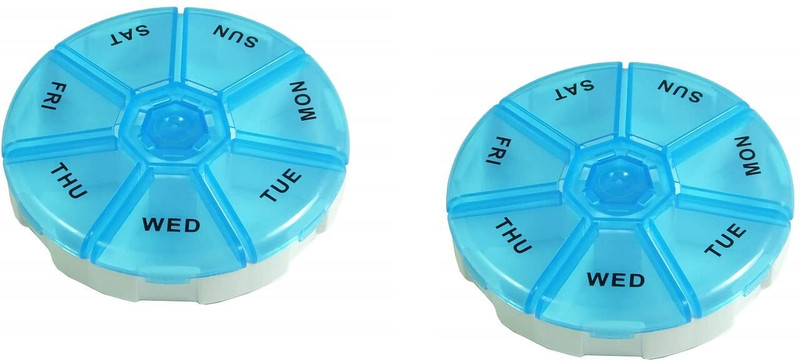 AKTIVE LIFE 1 week Round Weekly Pill Box Pill Box(Blue, White)