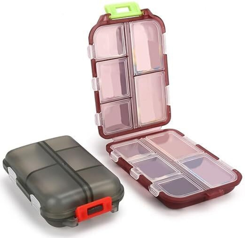 JeSati Enterprise 10 Compartments Travel Medicine Storage Box Pill Organizer JeSati Pill Box(Multicolor)