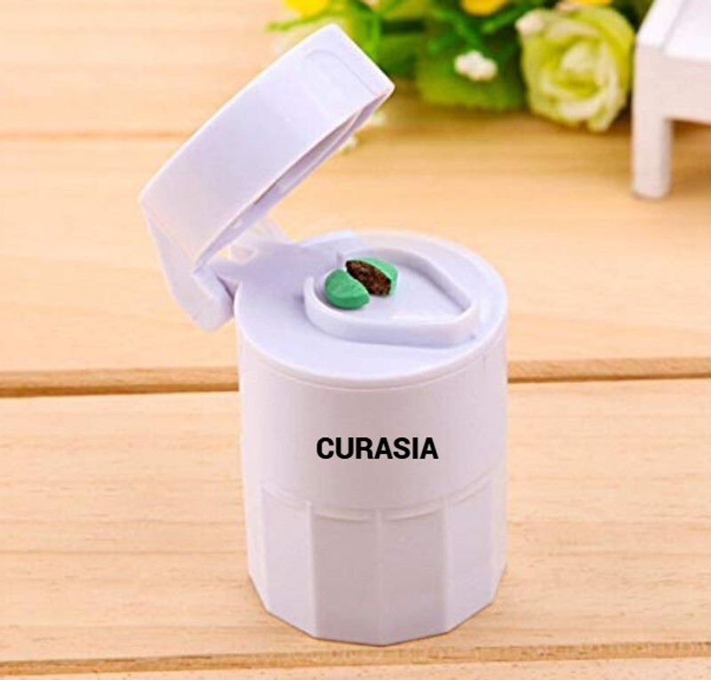 CURASIA Adjustable Pill Cutter for Small or Large Pills, Easy to Use,(WHITE) 3-in-1 Pill Crusher, Pill Cutter Splitter & Pill Grinder with Stainless Steel medicine PILL CUTTER(White)