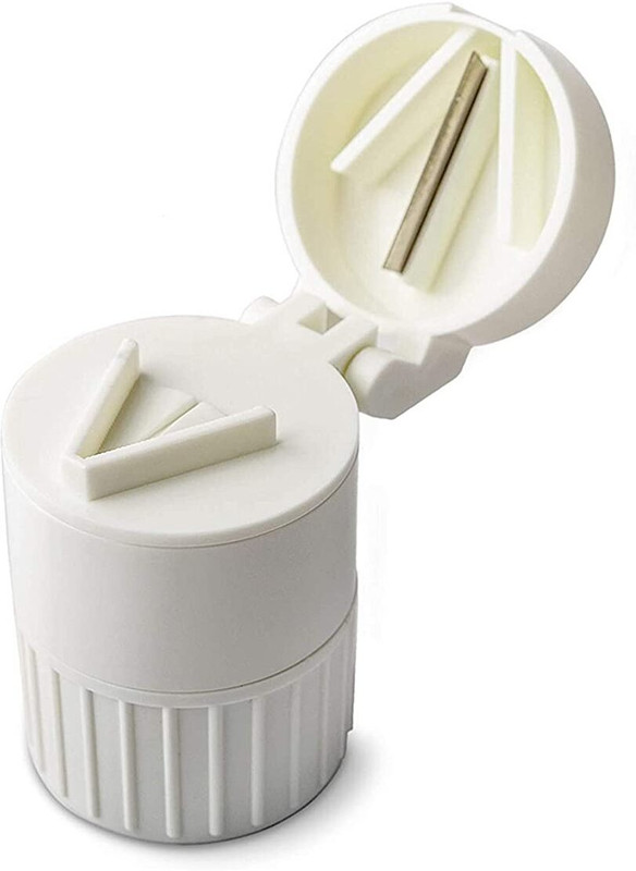 H&M Store (Pack of 1) 3 in 1 Tablet/Pill Cutter Crusher & Pill Storage Box Portable Mini Pill Splitter Manual Pill cutter(White)