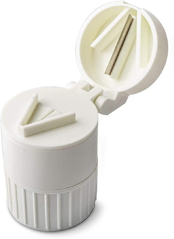 WiiBross 3 in 1 Tablet Cutter, Crusher with Storage Compartment Manual Pill Crushers & Splitters(White)