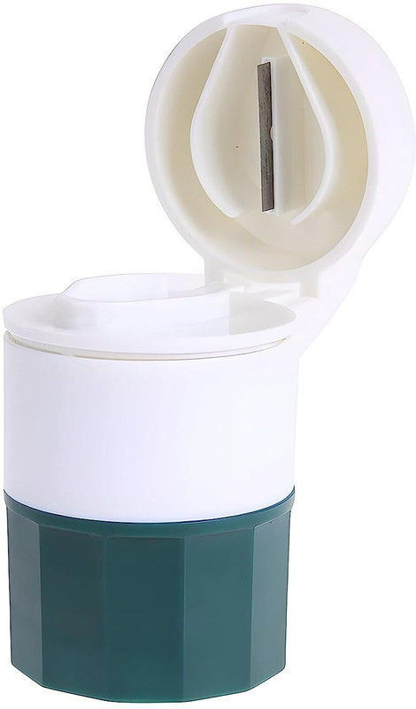 DeoDap 4-in-1 Layer Multipurpose Plastic Portable Medicine Cutter with Storage Medicine Cutter Divider with Partitioned Storage and Crusher Grinder Powder Medicine Cutter Medicine Cutter & Storage and Crusher Grinder Powder(Multicolor)