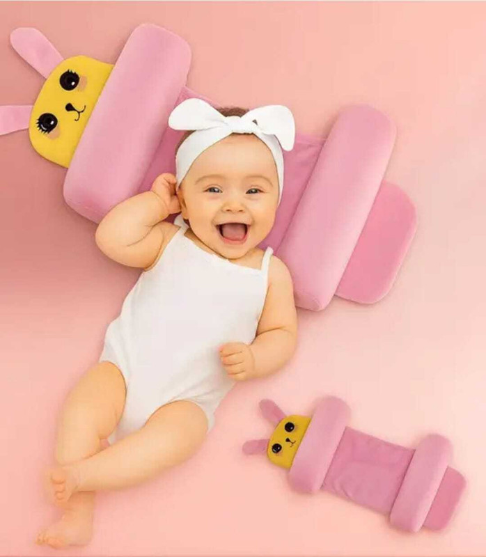 NME Collection Mustard Seeds Baby Pillow Pack of 1 Smiley(smiley pink)