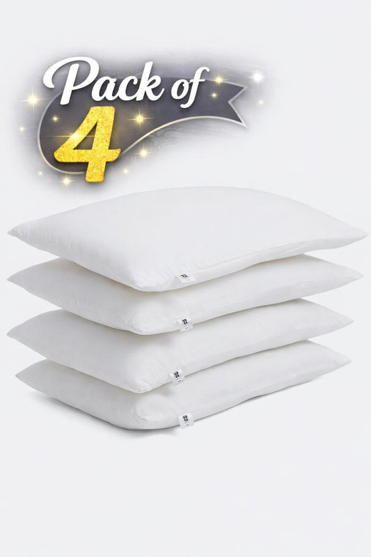 Moca by Monte Carlo Microfibre Sleeping Pillow Pack of 4 Solid(White)