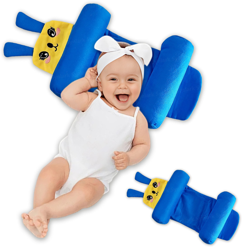 Synlark Polyester Fibre Baby Pillow Pack of 1 Animals Baby Neck Pillow(Royal-Blue)