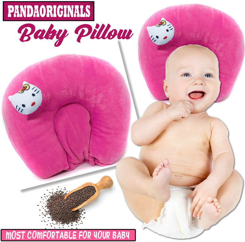 Pandaoriginals Mustard Seeds Baby Pillow Pack of 1 Toons & Characters(Pink)