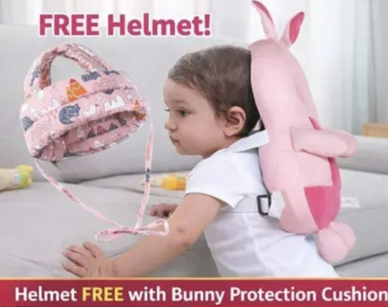 SRBH Cotton Baby Pillow Pack of 1 Animals Head Protector with Helmet(Pink)