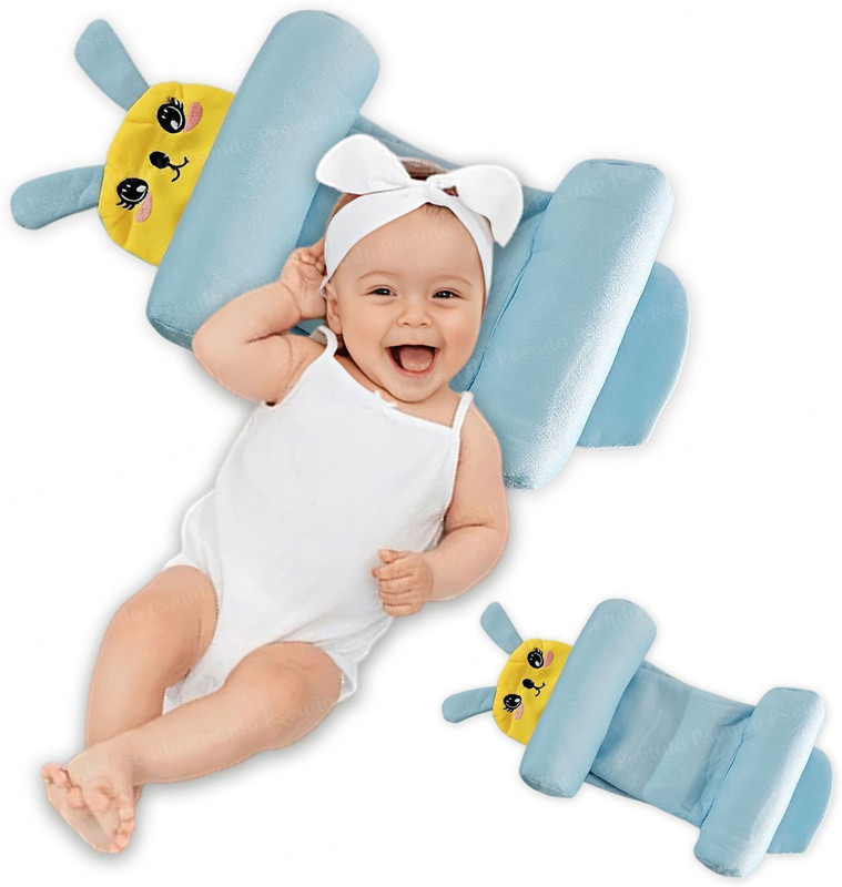 Pseudo Cotton Baby Pillow Pack of 1 Abstract Slide Pillow(Slide Blue)