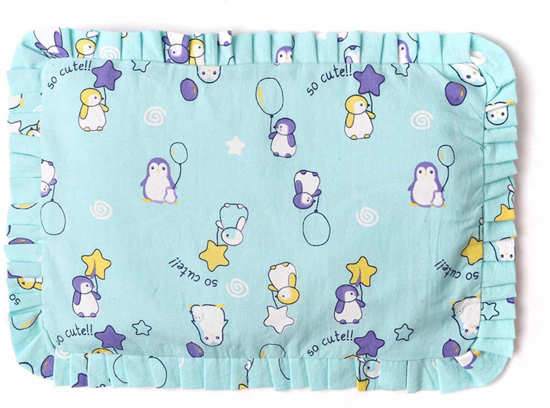 Superbottoms Mustard Seeds Baby Pillow Pack of 1 Toons & Characters Mustard Seed Pillow for Newborn 100% Cotton 0-12Months 31x21cm Little Pingu(Blue)