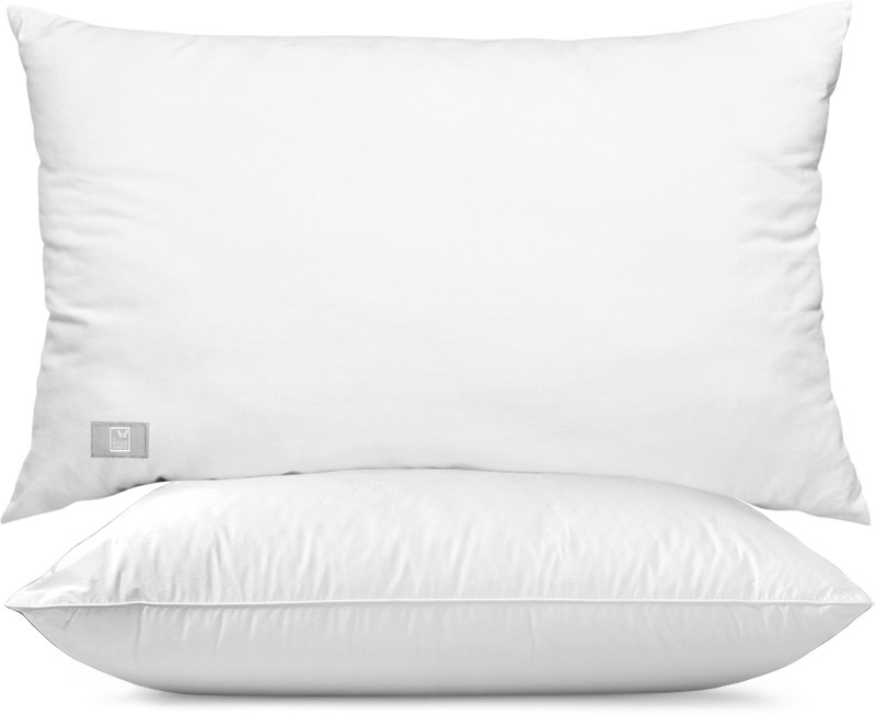THE WOOD WHITE INDIA Size 18 x 28 Inches Or 46 x 71 cm Microfibre Solid Sleeping Pillow Pack of 2(White)