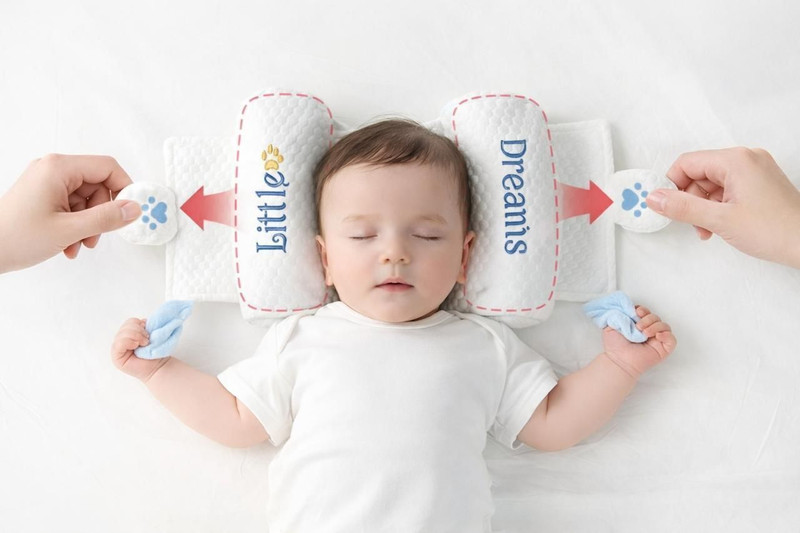 snugnibble Microfibre Baby Pillow Pack of 1 Animals Mustard Seeds Filling Baby Head Shaping Pillow Series(White Aura)
