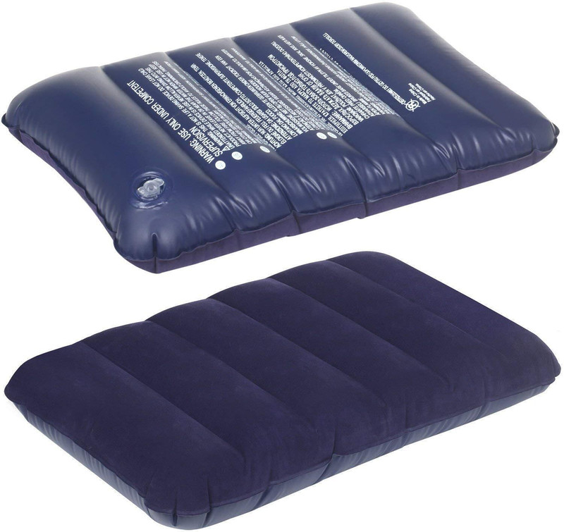 Scart Soft Velvet Air Pillow Cushion, Sleeping Bag, Travel Pillow (Blue, Pack of 2) Neck Pillow(Blue)