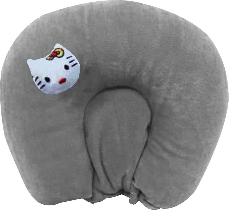 NME Collection Cotton Baby Pillow Pack of 1 Animals(Grey)