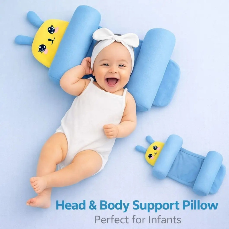 Millionminds Cotton Baby Pillow Pack of 1 Animals(SKyBlue)