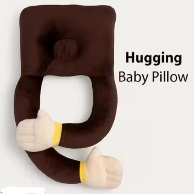 P.R ENTERPRISES Cotton Baby Pillow Pack of 1 Solid 45 Baby Hugging Pillow Baby Pillow Age 0 to 2 Years Color Brown(Brown)