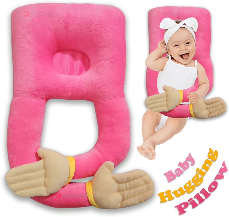 Pseudo Cotton Baby Pillow Pack of 1 Solid Hug pillow(Hot Pink)