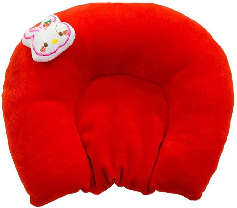HOUSE OF COMMON Mustard Seeds Pillow for Baby Head Shaping Pillow Oval(Fabric, Red)