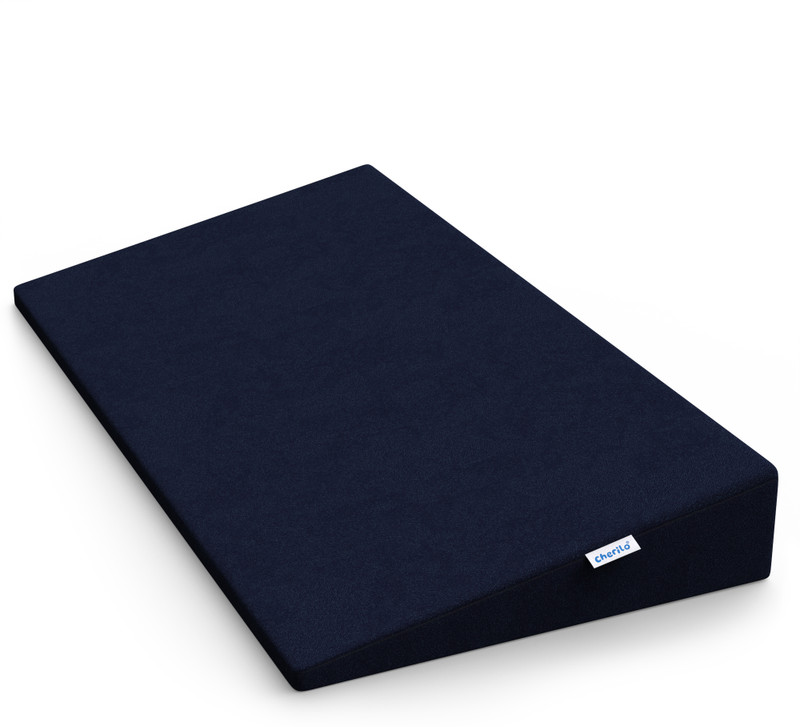 Cherilo Memory Foam Baby Pillow Pack of 1 Solid Full Size Elevated Wedge Pillow for Baby Crib & Mattress,(Navy Blue)