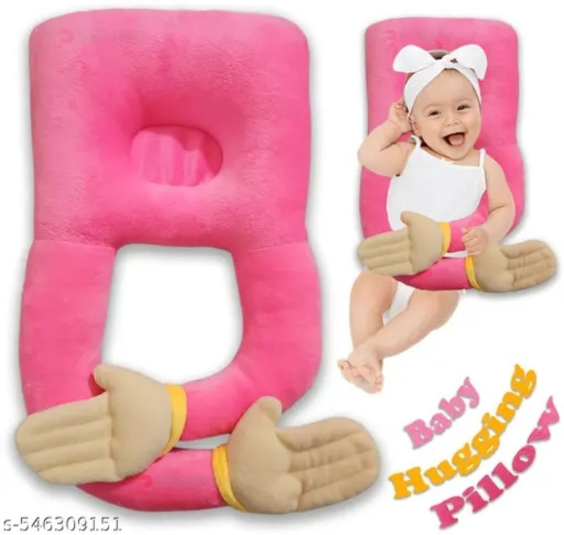 Sanskriti Store Cotton Baby Pillow Pack of 1 Abstract Baby Pillow Soft Neck Support Handdig Pillow(Pink)