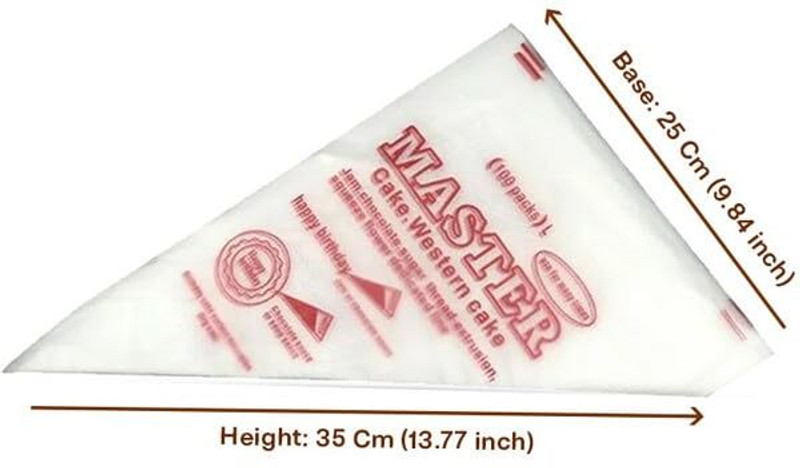 Milni Plastic Icing (Big Size) for Cake/Pastry/Cupcake Decorating Disposable Piping Bag(Pack of 100)