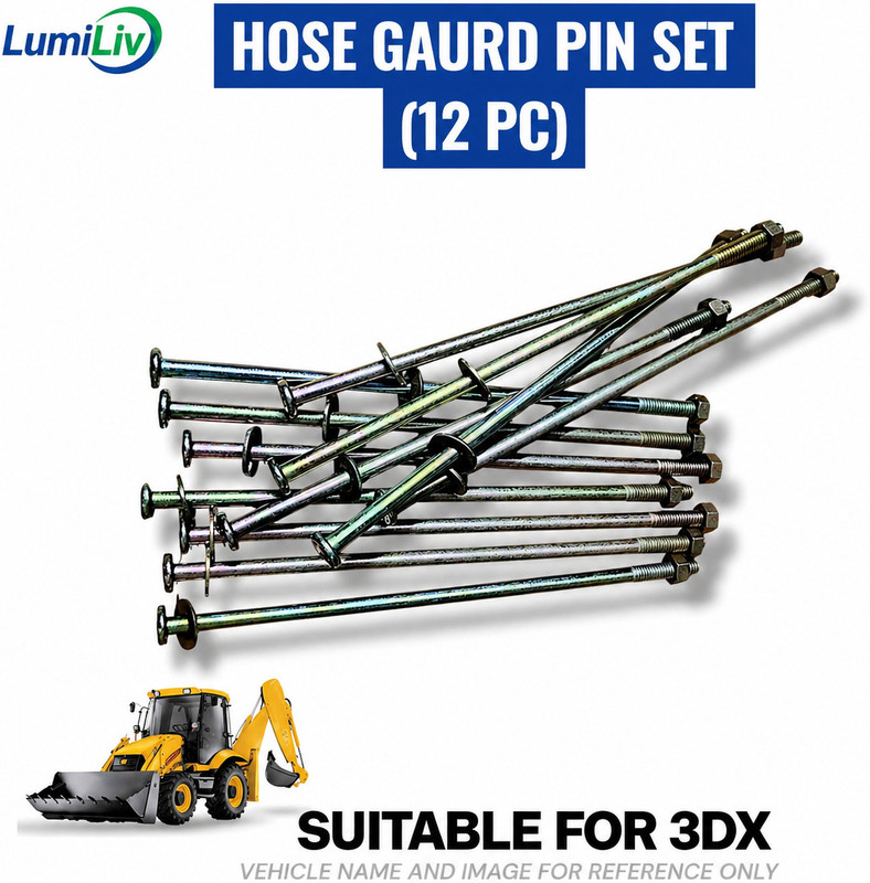 LumiLiv Hose Guard Pin Set for JCB 3DX Model | 12 Pieces Heavy Duty Fixing Pin Piston Pin