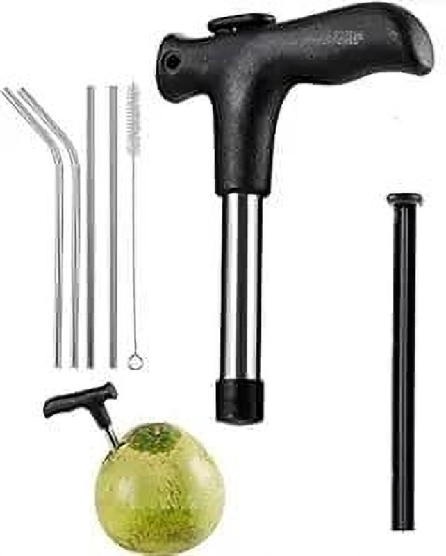 VASHISHTA ENTERPRISES Coconut Opener Tool with Straw Set, and cleaning brush Cherry & Olive Pitter(Free Standing)