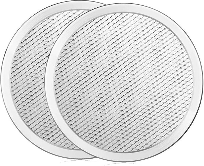 Hospitality Non Stick Mesh Baking Tray Kitchen Tool for Oven, BBQ 10Inch (Pack of 2Pc) Double Ended Pizza Cutter(Aluminium Pack of 2)