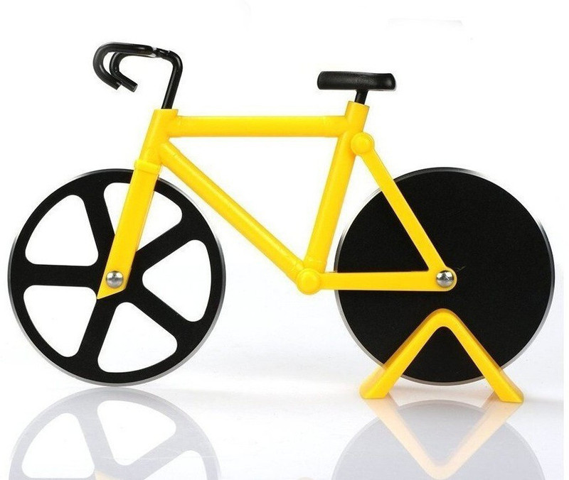 DeoDap Stainless Steel Non-Stick Bicycle Shape Pizza Cutter | Sandwich Slicer | Dosa Cutter Wheel Pizza Cutter(Steel)