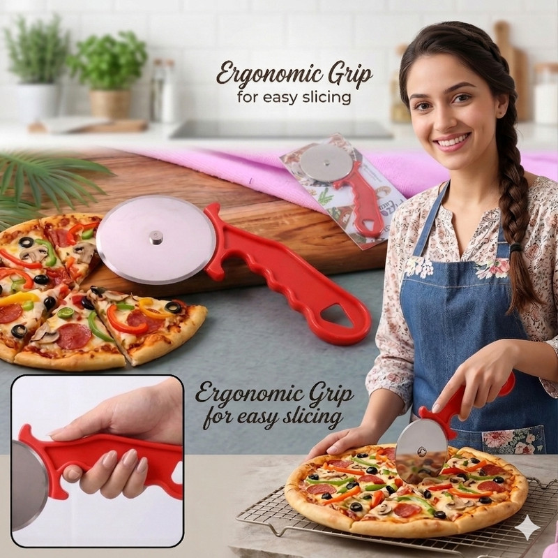 Buytrendynook Rolling Pizza Cutter(Steel)