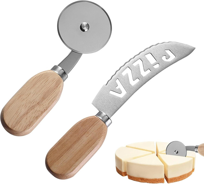 XDHARMISHT Pizza Cutter Set with Wheel and Server Knife Rolling Pizza Cutter(Stainless Steel)