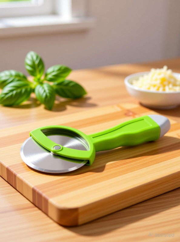Erialia Perfect for slicing Pizza Cutter,Sandwich & Pastry Cake Cycle Cutter Rolling Pizza Cutter(Stainless Steel)