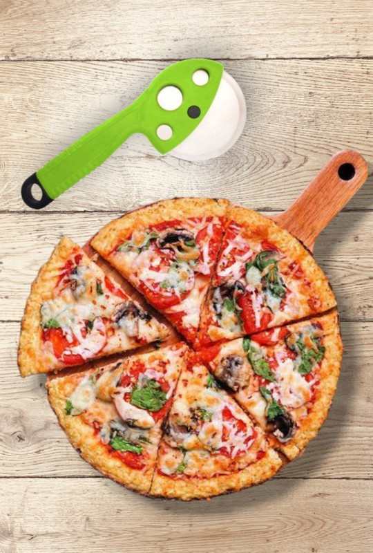 KUBAVA Pastry Cutter, Cake, Roti, Wheel Type with Non Slip Ergonomic Handle, Wheel Pizza Cutter(Stainless Steel)