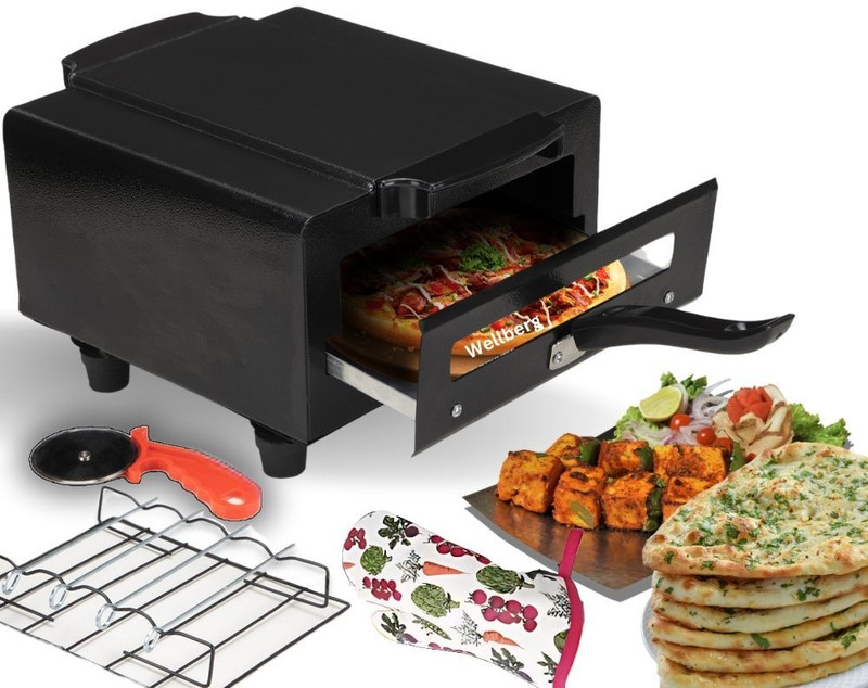 WELLBERG 1500W Multi-Purpose Electric Tandoor | Pizza, Cake, Chicken, Roti & Naan Oven, Pizza Maker(Black)