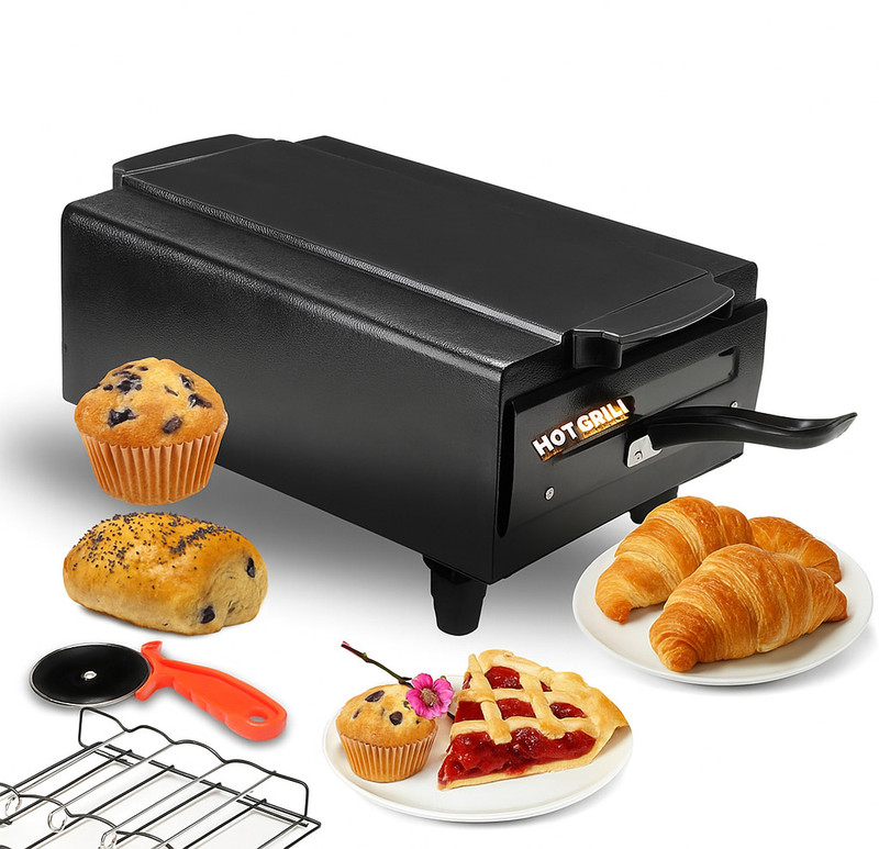 Hot Grill 16" Heavy-Duty Electric Tandoor | Ideal for Tandoori, Baking & Grilling, | 2200W Pizza Maker(Black)