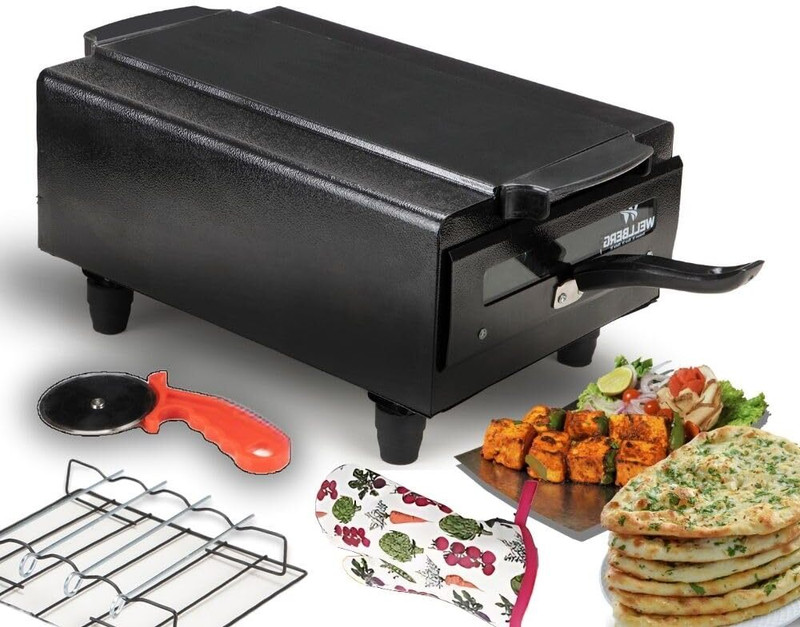 WELLBERG Electric Tandoor 2200W | Fast-Heating Oven for Pizza, Cake, Naan, Chicken & More Pizza Maker(Black)
