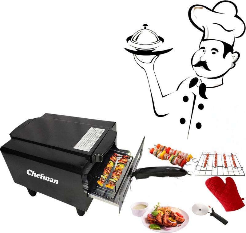 Chefman Exclusive Premium Electric Tandoor with Extra Savings (10 inches) Shocked Proof, Oil Free and Heathy Cooking Pizza Maker(Black)