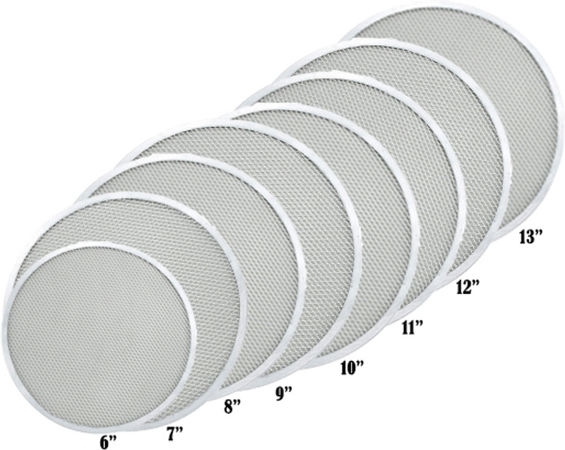 PAUL SONS Combo of 8 Multi Size Aluminum Pizza Screen Mesh Size are 6 to 13 inches Pizza Maker(Silver)