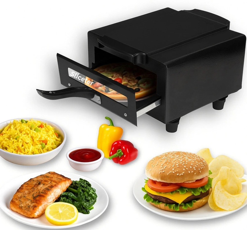 SLICETER 2200W Tandoor for Daily Use | Grill, Bake, Roast with Ease | Compact and Safe Pizza Maker(Black)
