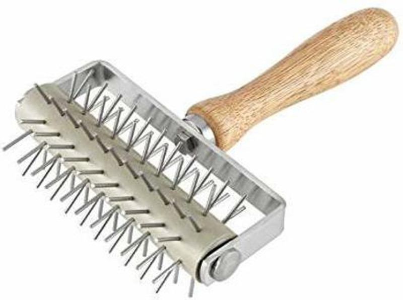 ShoppersHub PNQ Wooden Handle Pizza Dough Docker with Sturdy Incisive Pizza Maker(Steel)