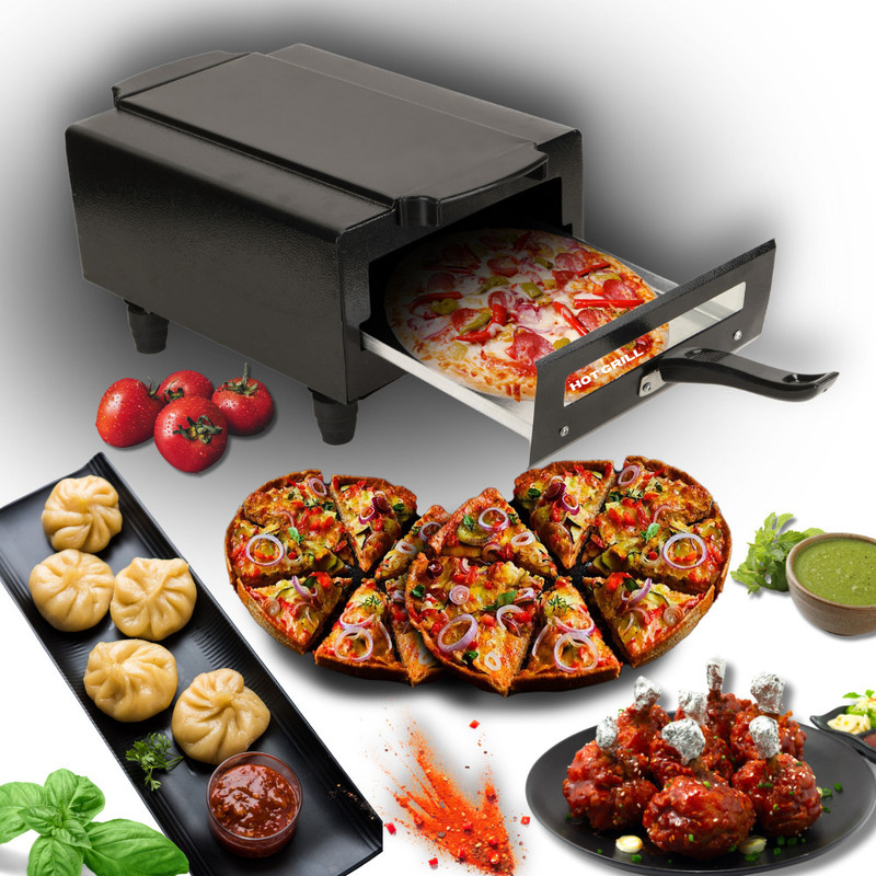 Hot Grill 14-Inch Pizza Maker Grilling & Roasting Oven, 2000W Multi-Function Cooking Electric Tandoor