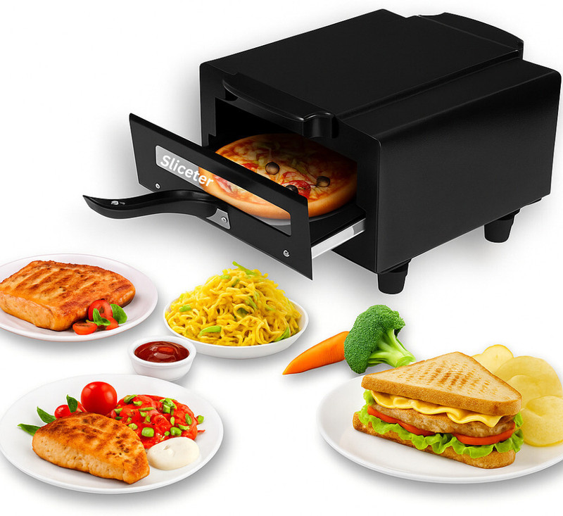 SLICETER 2000W Home Electric Tandoor | Oil-Free Cooking | Easy to Clean and Store Safely Pizza Maker(Black)