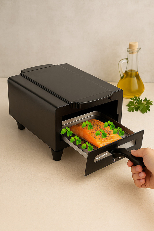 SLICETER Compact Electric Tandoor 2200W | Make Roti, Paneer, Pizza, Chicken, and More Pizza Maker(Black)