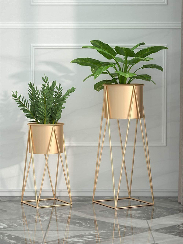 jhsfd Stylish Planter Stand for living room and balcony Plant Container Set(Pack of 2, Metal)