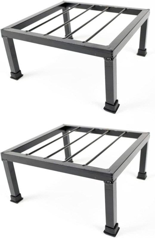 Divaz Gauge Iron Square Plant Stand with Legs for Balcony, Indoor and Outdoor Set of 2 Plant Container Set(Pack of 2, Metal)